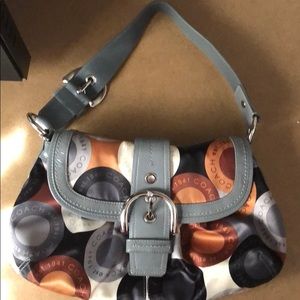 Grey, tan , brown coach purse